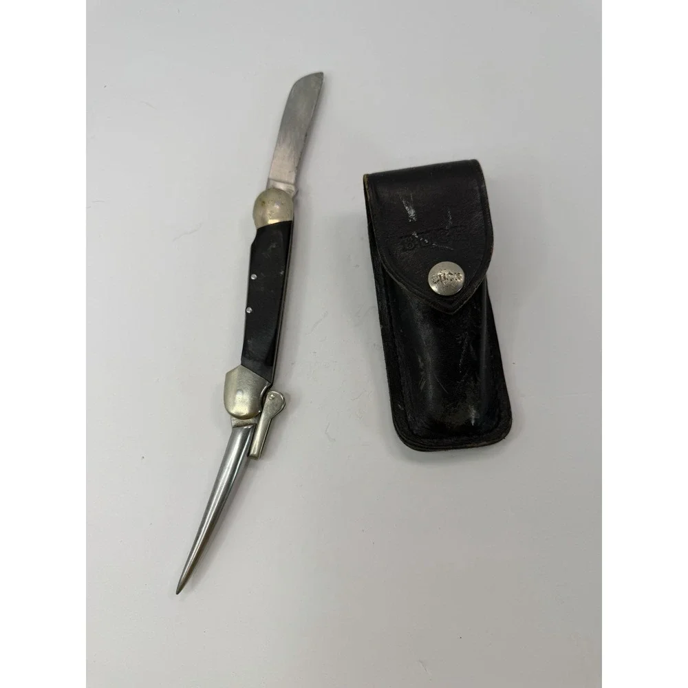 Buck 315 Yachtsman Marlin Spike Knife With Leather Sheath Vintage As Is